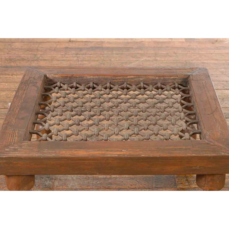 Antique Indian Window Grate Made into a Coffee Table
