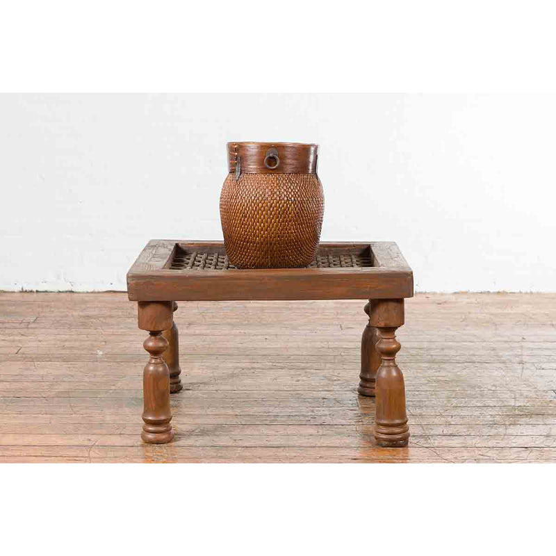 Antique Indian Window Grate Made into a Coffee Table
