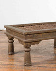 Antique Indian Metal Window Grill Made into Coffee Table with Baluster Legs-11. Asian & Chinese Furniture, Art, Antiques, Vintage Home Décor for sale at FEA Home