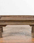 Antique Indian Metal Window Grill Made into Coffee Table with Baluster Legs-3. Asian & Chinese Furniture, Art, Antiques, Vintage Home Décor for sale at FEA Home