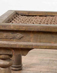 Antique Indian Metal Window Grill Made into Coffee Table with Baluster Legs-7. Asian & Chinese Furniture, Art, Antiques, Vintage Home Décor for sale at FEA Home