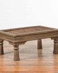 Antique Indian Metal Window Grill Made into Coffee Table with Baluster Legs-2. Asian & Chinese Furniture, Art, Antiques, Vintage Home Décor for sale at FEA Home