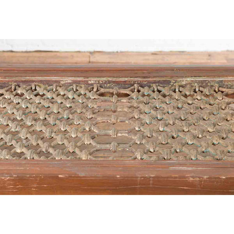 Indian Antique Window Grate Made into a Coffee Table with Turned Baluster Legs-11. Asian & Chinese Furniture, Art, Antiques, Vintage Home Décor for sale at FEA Home
