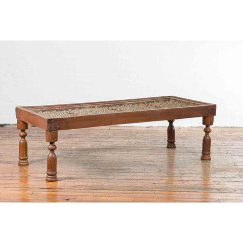 Indian Antique Window Grate Made into a Coffee Table with Turned Baluster Legs-5. Asian & Chinese Furniture, Art, Antiques, Vintage Home Décor for sale at FEA Home