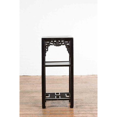 Early 20th Century Black Lacquered Lamp Table