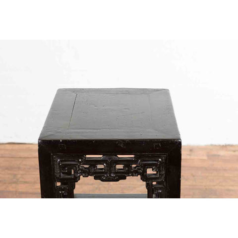 Early 20th Century Black Lacquered Lamp Table