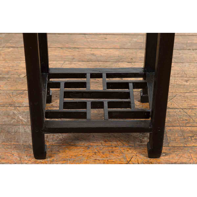 Early 20th Century Black Lacquered Lamp Table