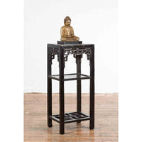 Early 20th Century Black Lacquered Lamp Table