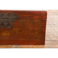 Chinese 19th Century Qing Dynasty Blanket Chest with Cinnabar Patina