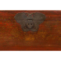 Chinese 19th Century Qing Dynasty Blanket Chest with Cinnabar Patina
