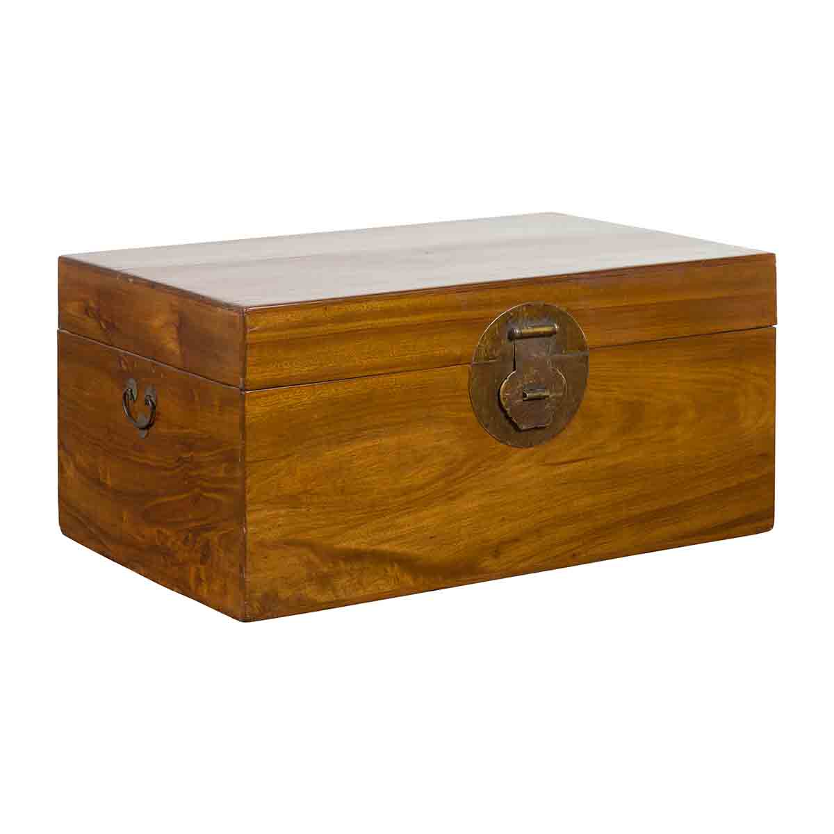 Antique Chinese Early 20th Century Elmwood Blanket Chest with Brass Hardware-1. Asian & Chinese Furniture, Art, Antiques, Vintage Home Décor for sale at FEA Home