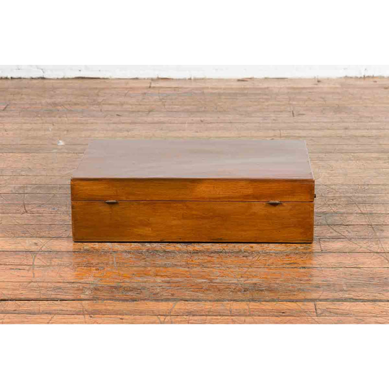 Chinese Vintage Blanket Chest with Traditional Brass Hardware and Handles