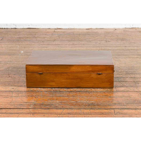 Chinese Vintage Blanket Chest with Traditional Brass Hardware and Handles