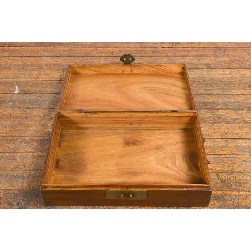 Chinese Vintage Blanket Chest with Traditional Brass Hardware and Handles