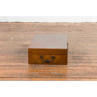 Chinese Vintage Blanket Chest with Traditional Brass Hardware and Handles