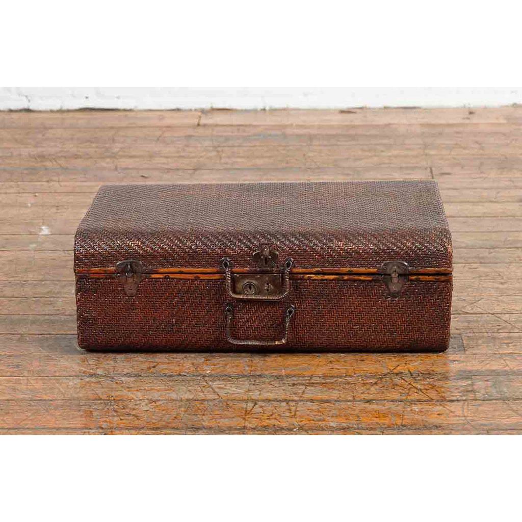 Thai 19th Century Woven Rattan over Wood Carrying Case | FEA Home