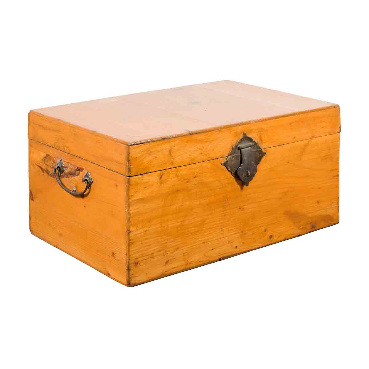 Chinese Early 20th Century Elmwood Blanket Chest with Brass Hardware-1. Asian & Chinese Furniture, Art, Antiques, Vintage Home Décor for sale at FEA Home