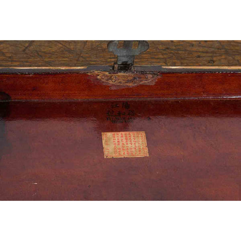 Early 20th Century Natural Elmwood Blanket Chest with Brass Side Handles-6. Asian & Chinese Furniture, Art, Antiques, Vintage Home Décor for sale at FEA Home