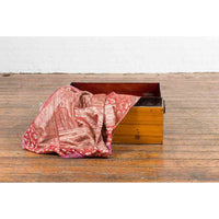 Early 20th Century Natural Elmwood Blanket Chest with Brass Side Handles