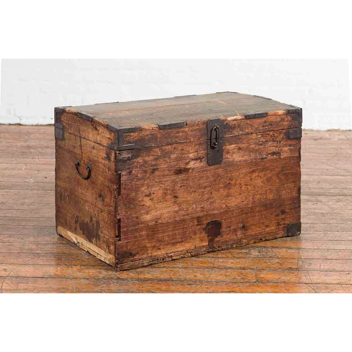 Japanese Meiji Period 19th Century Blanket Chest with Iron Hardware and Patina-2. Asian & Chinese Furniture, Art, Antiques, Vintage Home Décor for sale at FEA Home