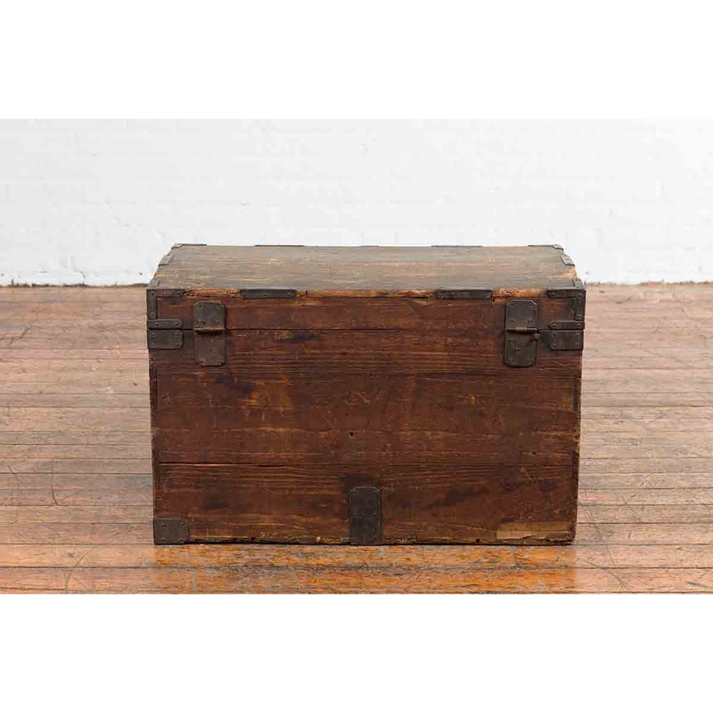 Japanese Meiji Period 19th Century Blanket Chest with Iron Hardware and Patina-YN7166-13. Asian & Chinese Furniture, Art, Antiques, Vintage Home Décor for sale at FEA Home