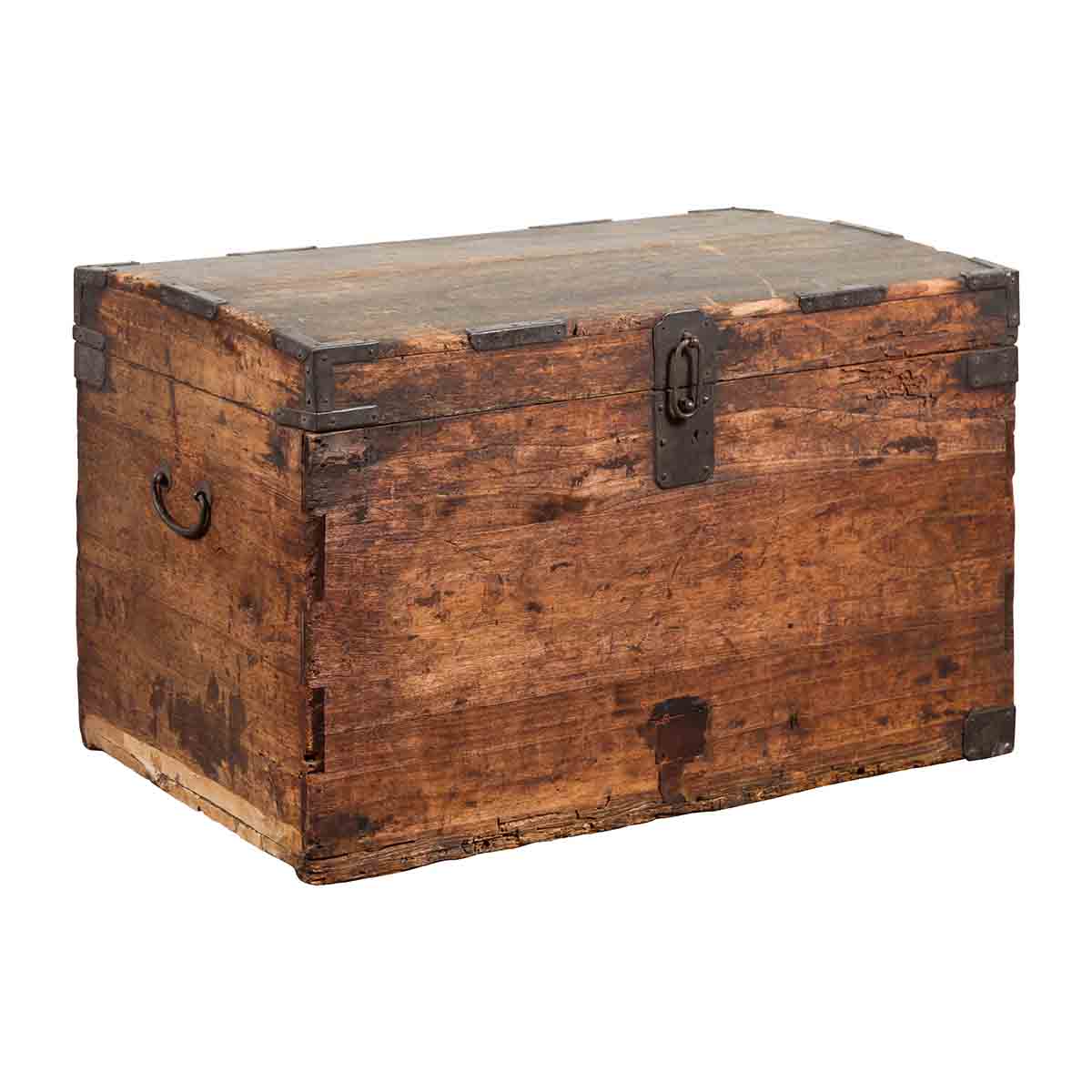 Japanese Meiji Period 19th Century Blanket Chest with Iron Hardware and Patina-1. Asian & Chinese Furniture, Art, Antiques, Vintage Home Décor for sale at FEA Home