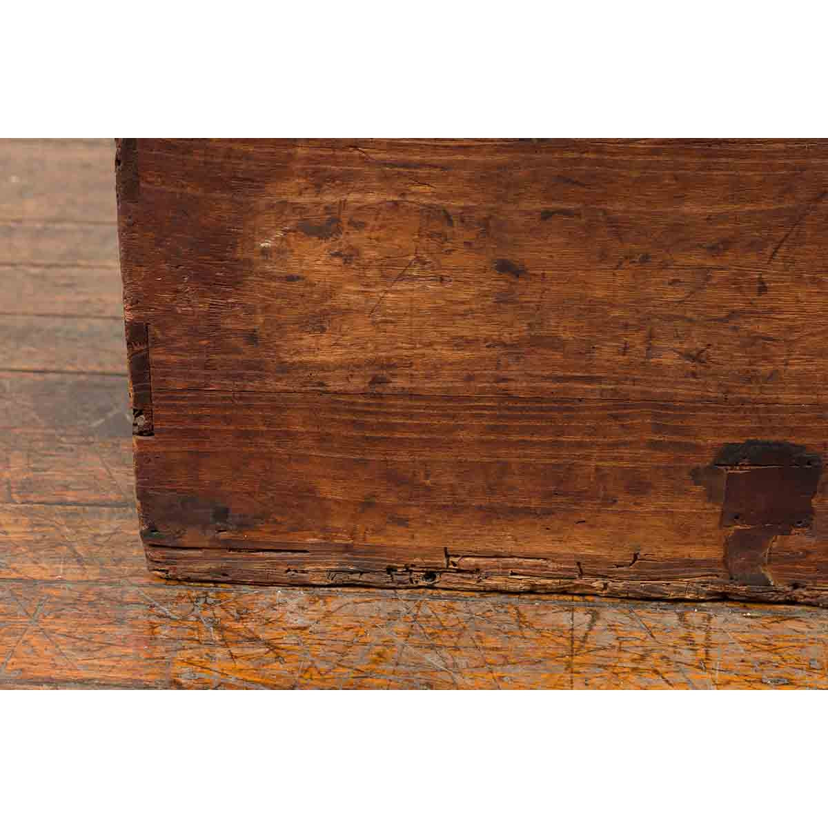 Japanese Meiji Period 19th Century Blanket Chest with Iron Hardware and Patina-6. Asian &amp; Chinese Furniture, Art, Antiques, Vintage Home Décor for sale at FEA Home