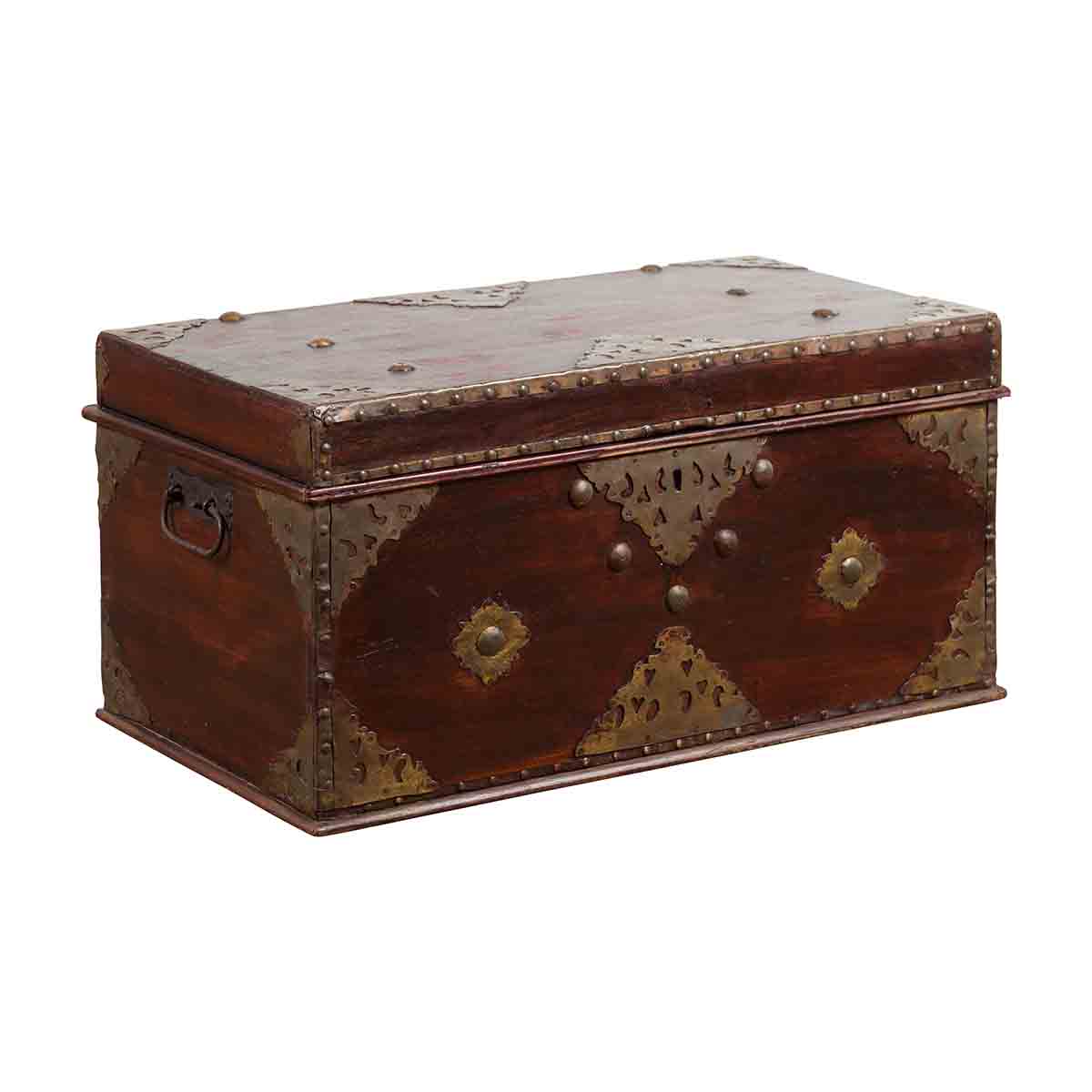 Indonesian 19th Century Wooden Blanket Chest with Detailed Brass Hardware-1. Asian & Chinese Furniture, Art, Antiques, Vintage Home Décor for sale at FEA Home