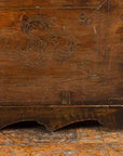 Indian Vintage Wedding Chest with Brass Foliage Décor and Multiple Compartments-13. Asian & Chinese Furniture, Art, Antiques, Vintage Home Décor for sale at FEA Home
