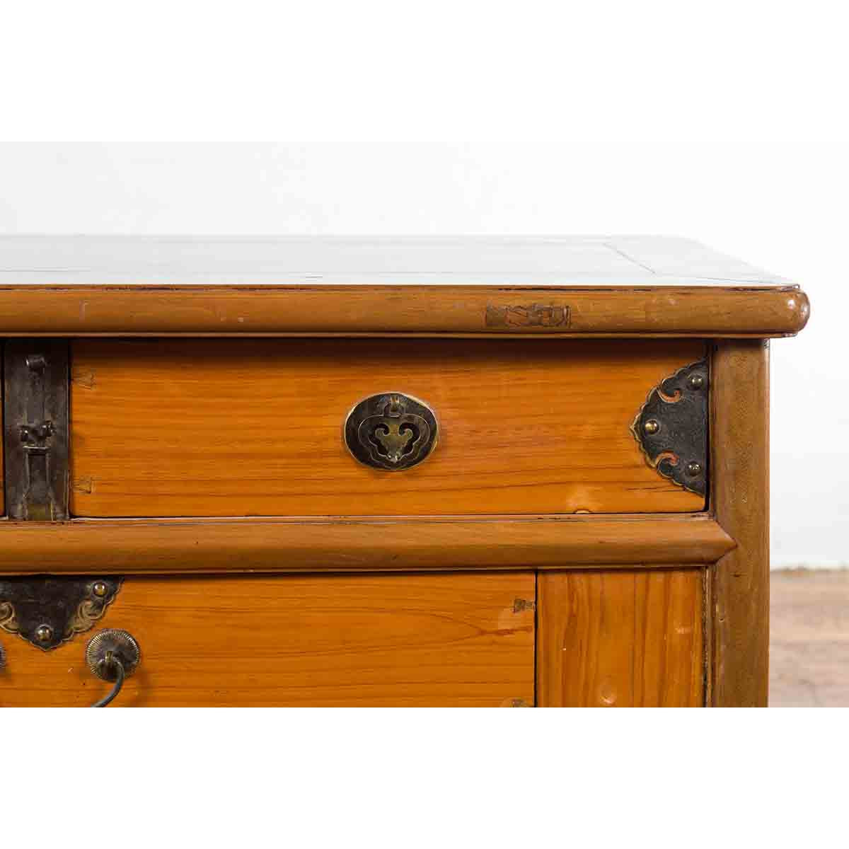 Chinese Early 20th Century Sideboard with Three Drawers and Natural Finish-8. Asian &amp; Chinese Furniture, Art, Antiques, Vintage Home Décor for sale at FEA Home