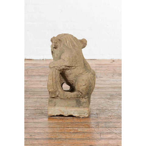 Chinese Qing Dynasty 19th Century Carved Stone Foo Dog Guardian Lion Sculpture-YN7177-8. Asian & Chinese Furniture, Art, Antiques, Vintage Home Décor for sale at FEA Home