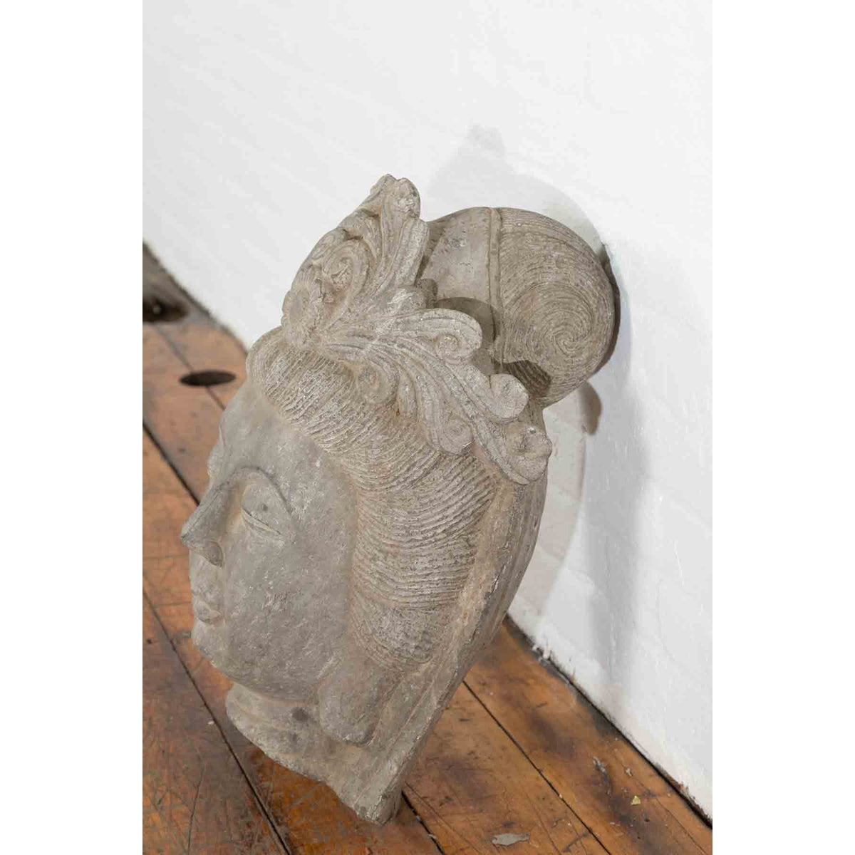 Chinese Vintage Carved Stone Bust of Guanyin, Bodhisattva of Compassion-6. Asian &amp; Chinese Furniture, Art, Antiques, Vintage Home Décor for sale at FEA Home