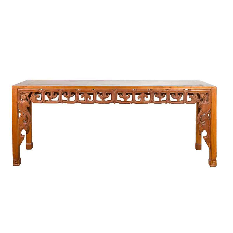 Vintage Chinese Style Indonesian Teak Wood Altar Table with Cloud-Carved Apron- Asian Antiques, Vintage Home Decor & Chinese Furniture - FEA Home