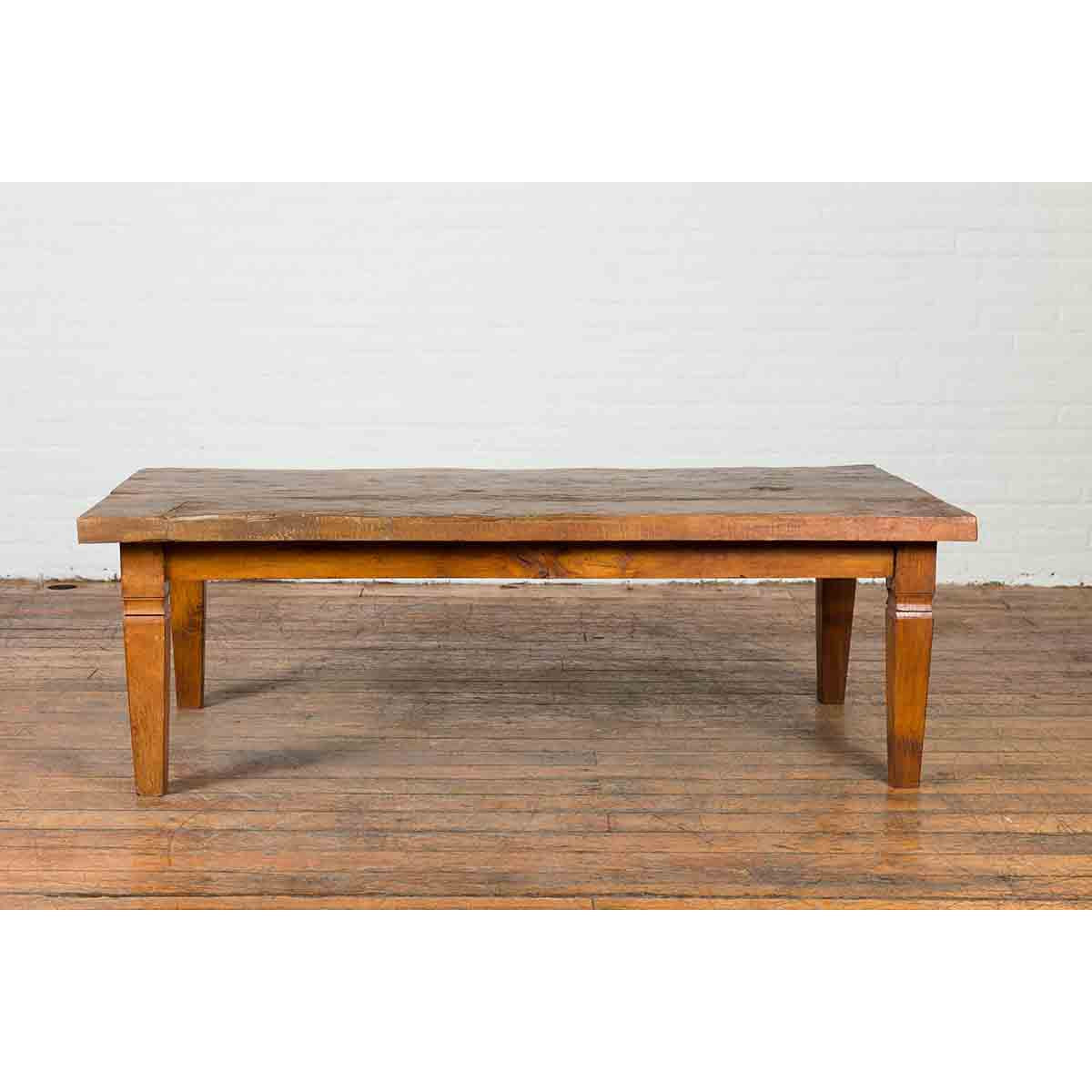 Rustic Indonesian 19th Century Coffee Table Made from a Slab of Wood-3. Asian &amp; Chinese Furniture, Art, Antiques, Vintage Home Décor for sale at FEA Home