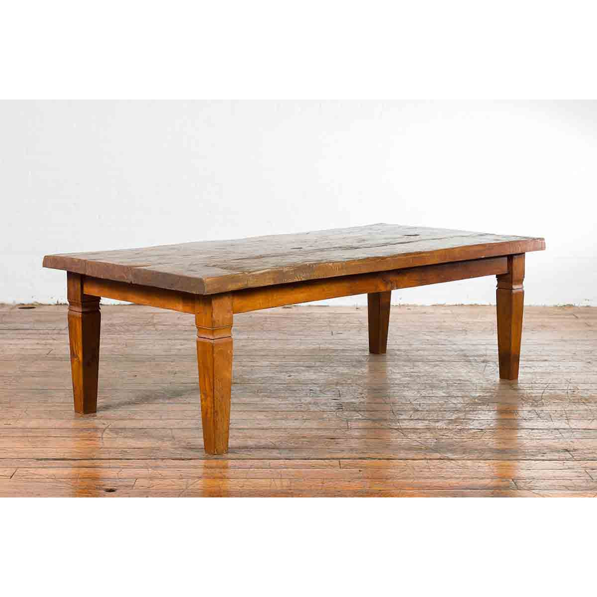 Rustic Indonesian 19th Century Coffee Table Made from a Slab of Wood-2. Asian & Chinese Furniture, Art, Antiques, Vintage Home Décor for sale at FEA Home