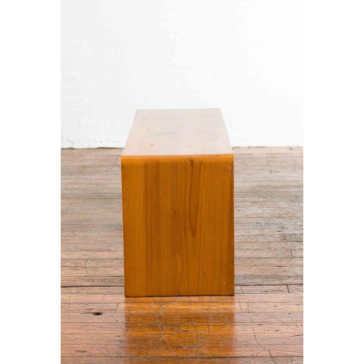 Low Vintage Elmwood Waterfall Console Table with Carved Apron &amp; Legs-10. Asian &amp; Chinese Furniture, Art, Antiques, Vintage Home Décor for sale at FEA Home