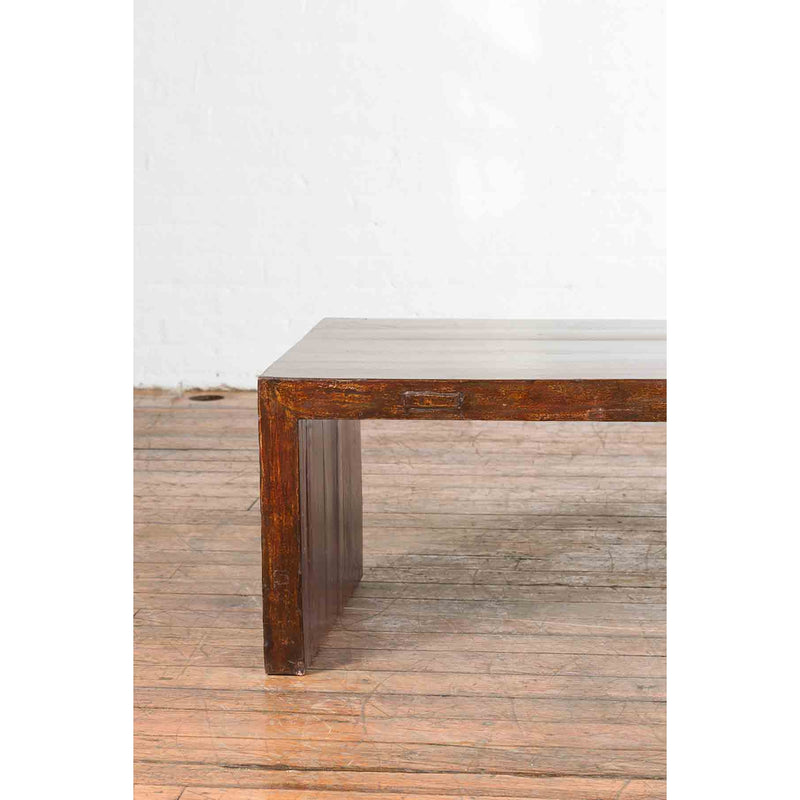 Indian 19th Century Low Altar Table with Underglaze Snake Skin Pattern