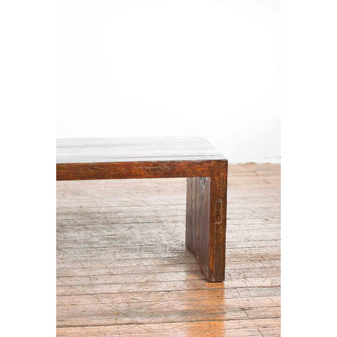 Indian 19th Century Low Altar Table with Underglaze Snake Skin Pattern
