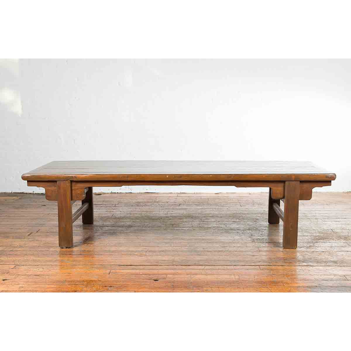 Chinese Qing Dynasty 19th Century Wide Coffee Table with Carved Spandrels-2. Asian & Chinese Furniture, Art, Antiques, Vintage Home Décor for sale at FEA Home