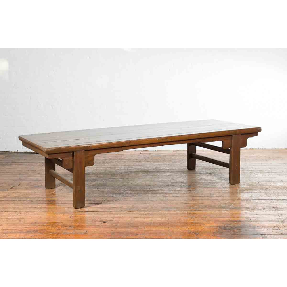 Chinese Qing Dynasty 19th Century Wide Coffee Table with Carved Spandrels-4. Asian &amp; Chinese Furniture, Art, Antiques, Vintage Home Décor for sale at FEA Home