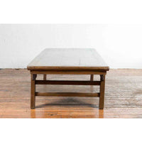 Chinese Qing Dynasty 19th Century Wide Coffee Table with Carved Spandrels