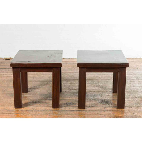 Chinese Contemporary Side Tables in Dark Patina