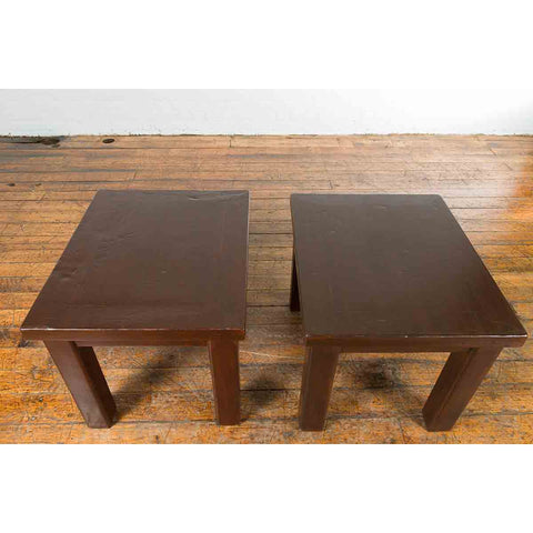 Chinese Contemporary Side Tables in Dark Patina