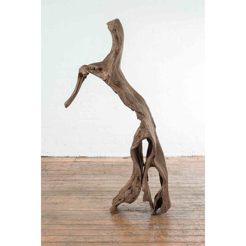 Antique Rustic Indonesian River Wooden Fragment Sculpture or Decorative Bench-YN7204-2. Asian & Chinese Furniture, Art, Antiques, Vintage Home Décor for sale at FEA Home