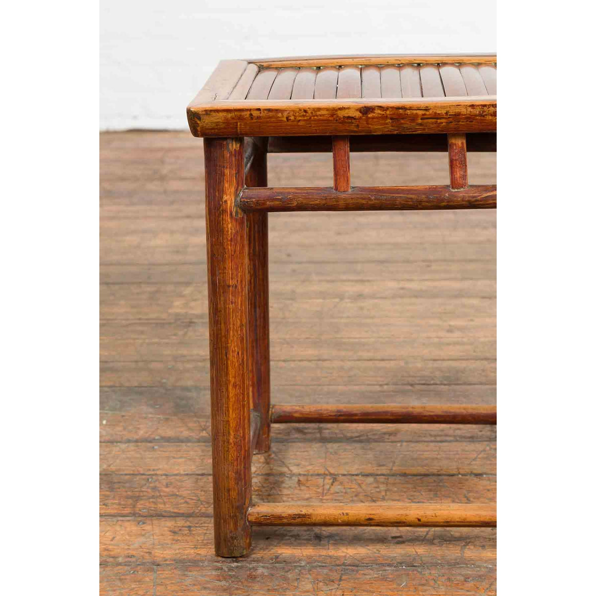 Chinese Qing Dynasty 19th Century Side Table with Split Bamboo Top and Patina-7. Asian &amp; Chinese Furniture, Art, Antiques, Vintage Home Décor for sale at FEA Home