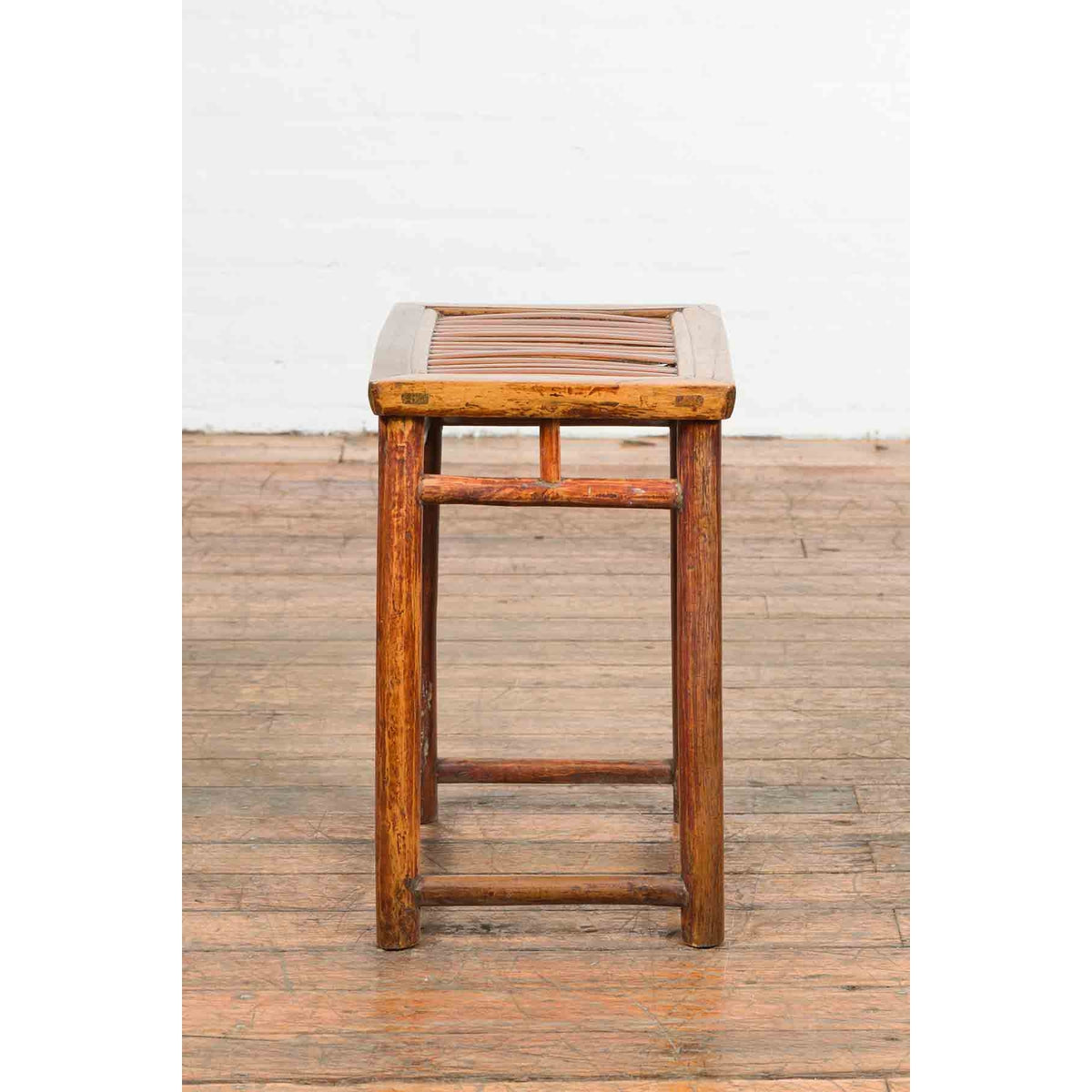 Chinese Qing Dynasty 19th Century Side Table with Split Bamboo Top and Patina-10. Asian &amp; Chinese Furniture, Art, Antiques, Vintage Home Décor for sale at FEA Home