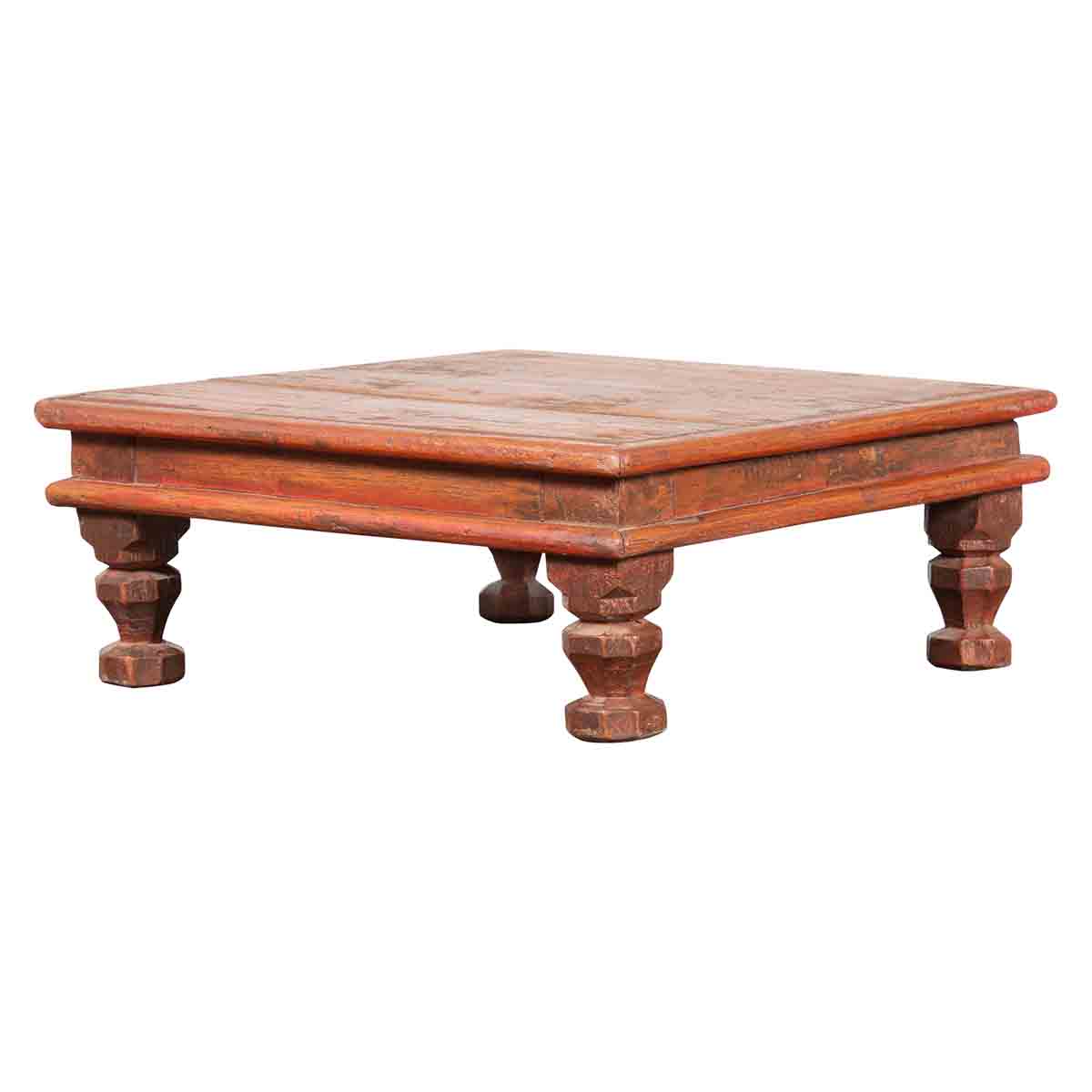 Vintage Low Wooden Indian Prayer Table-1. Asian & Chinese Furniture, Art, Antiques, Vintage Home Décor for sale at FEA Home