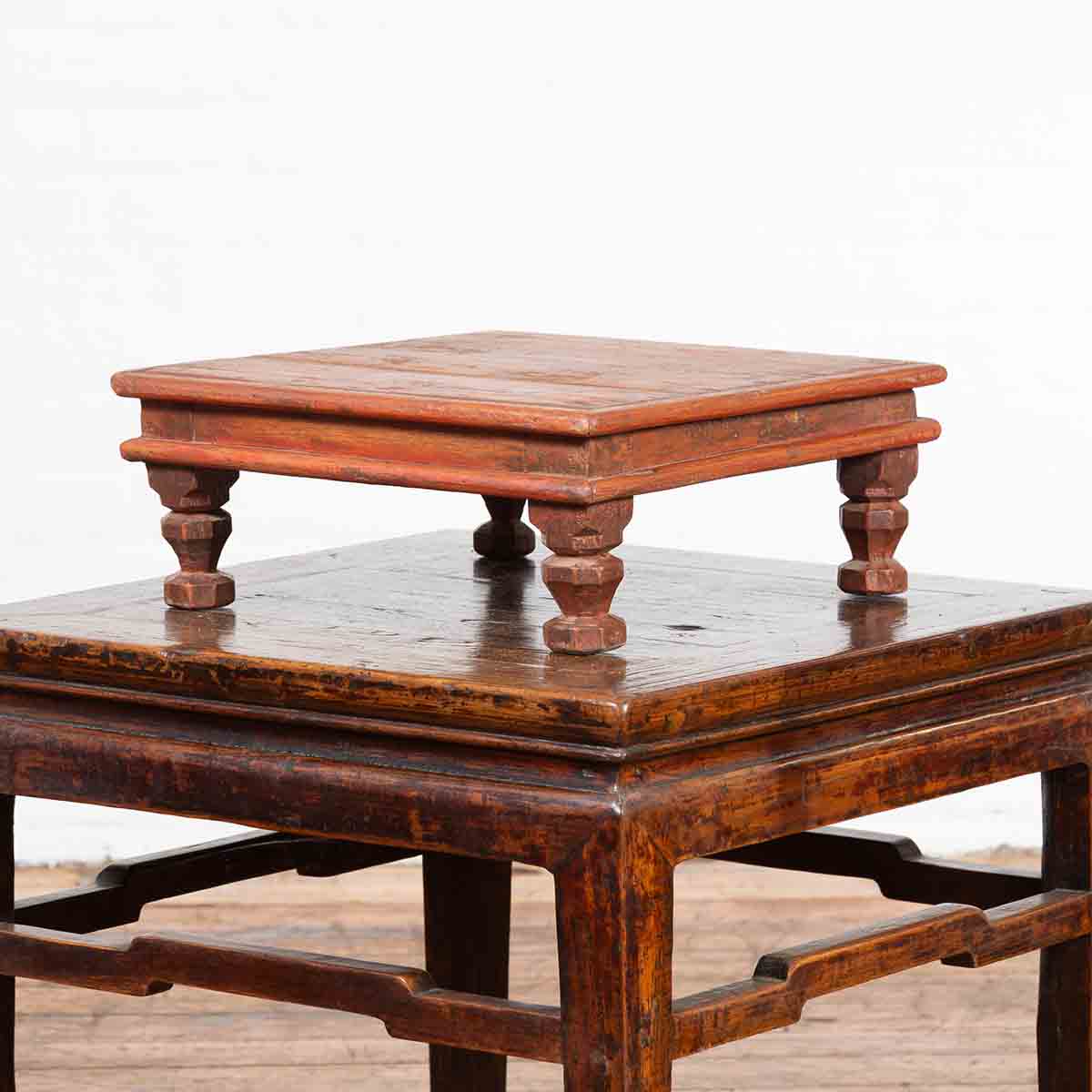 Vintage Low Wooden Indian Prayer Table-4. Asian &amp; Chinese Furniture, Art, Antiques, Vintage Home Décor for sale at FEA Home