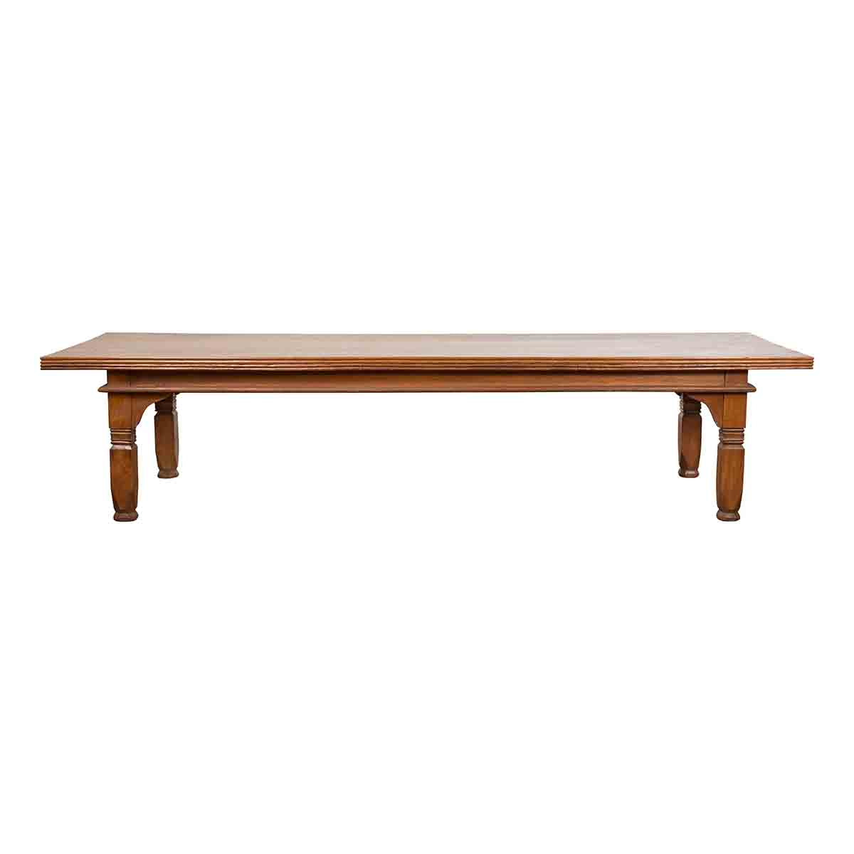 Oversized 19th Century Indonesian Coffee Table with Reeded Edge and Carved Legs-1. Asian & Chinese Furniture, Art, Antiques, Vintage Home Décor for sale at FEA Home