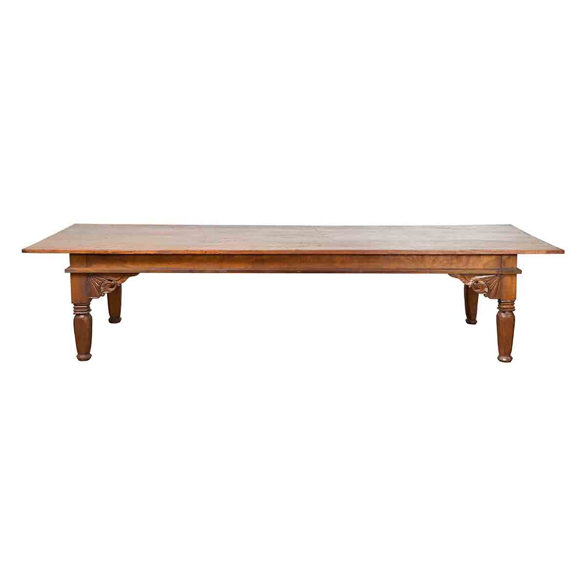 Oversized 19th Century Indonesian Madurese Coffee Table with Carved Spandrels-1. Asian & Chinese Furniture, Art, Antiques, Vintage Home Décor for sale at FEA Home